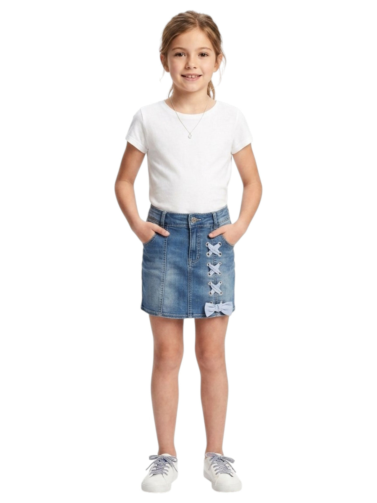 Image for Kids Girl's Washed Denim Skirt,Blue