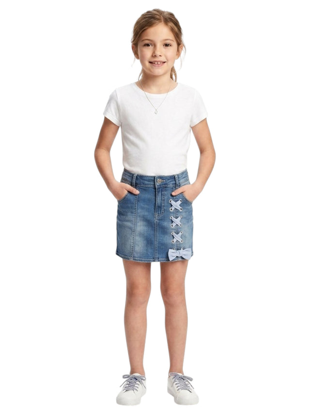 Image for Kids Girl's Washed Denim Skirt,Blue
