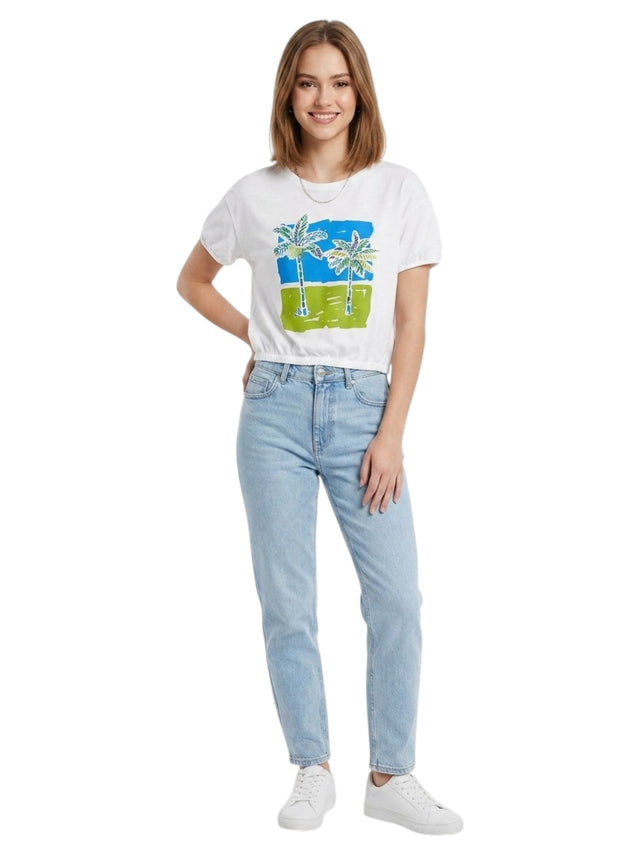 Image for Kids Girl's Printed Top,White