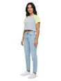 Image for Women's Colorblocked Top,Grey/Light Green