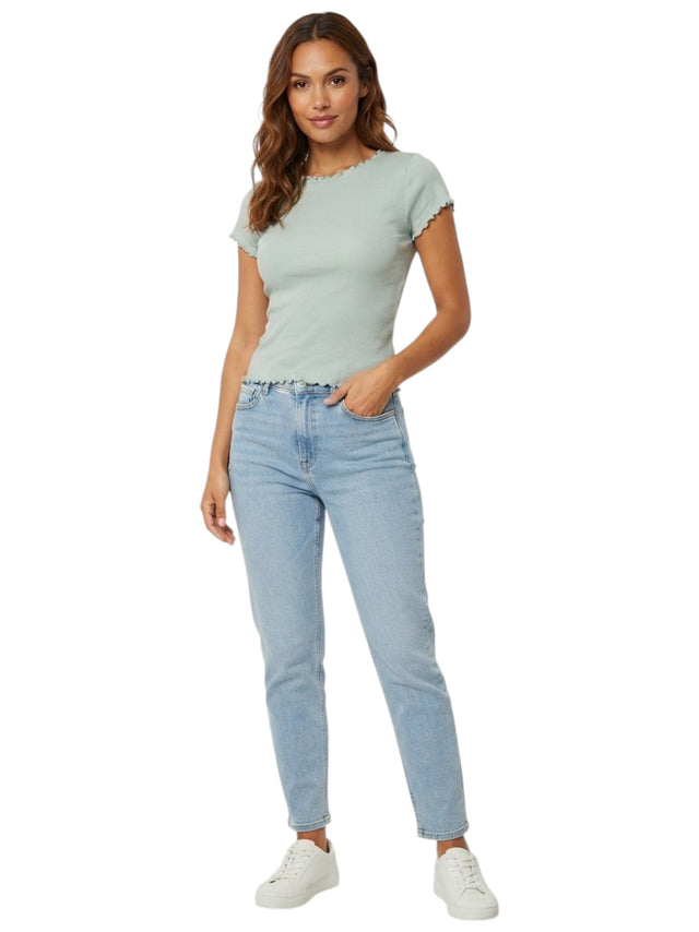 Image for Women's Ribbed Top,Mint Green