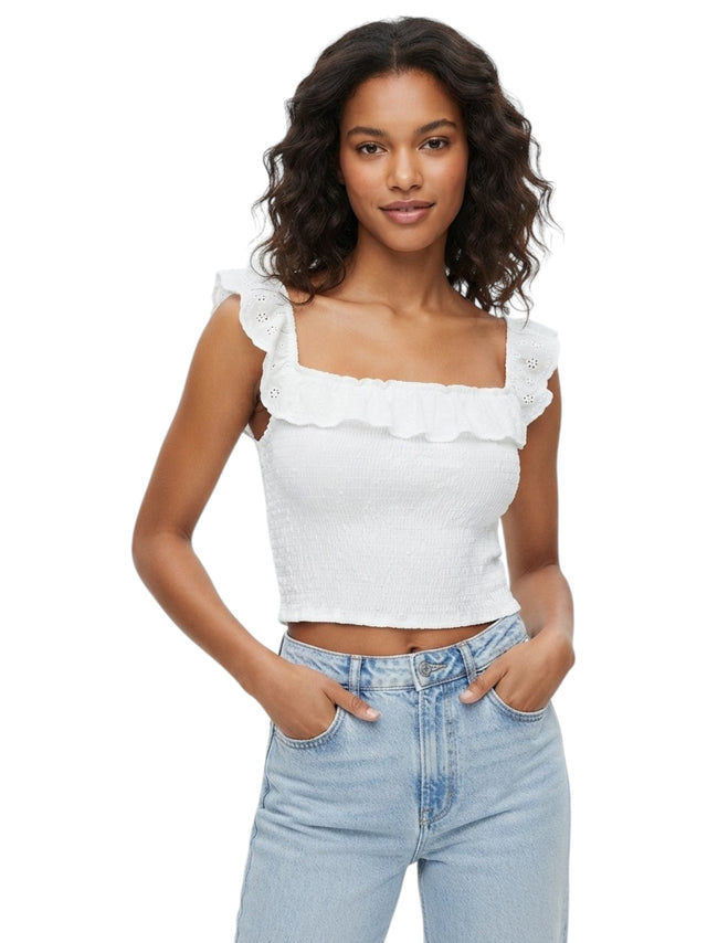 Image for Women's Smocked Top,White