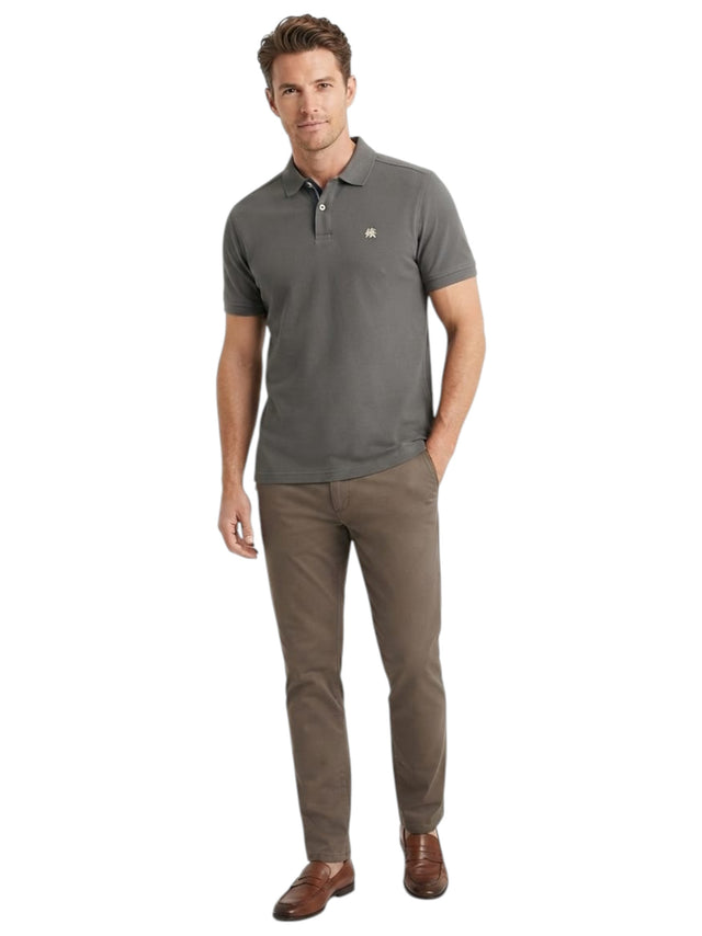 Image for Men's Textured Polo Top,Grey