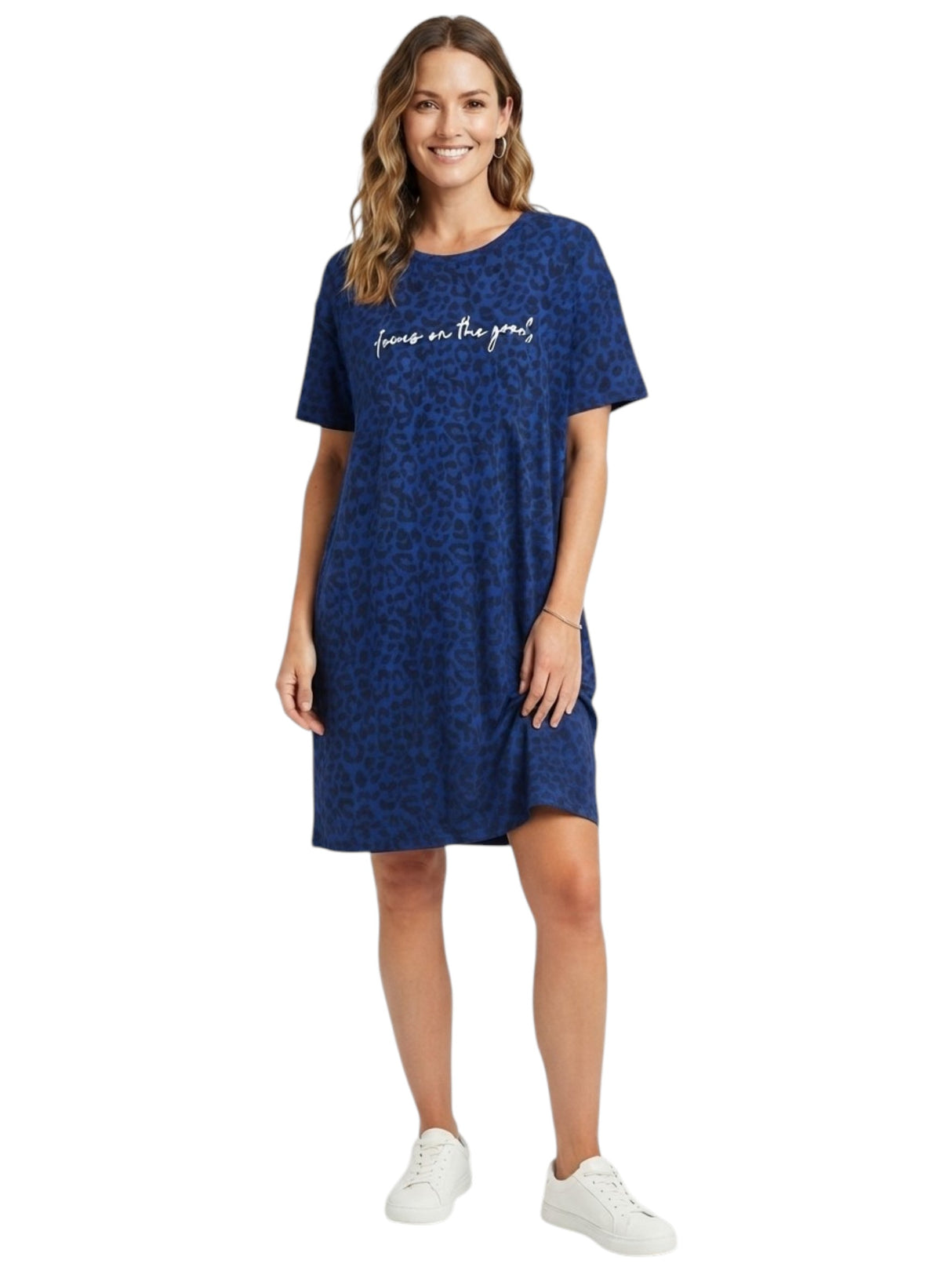 Image for Women's Printed Dress,Navy