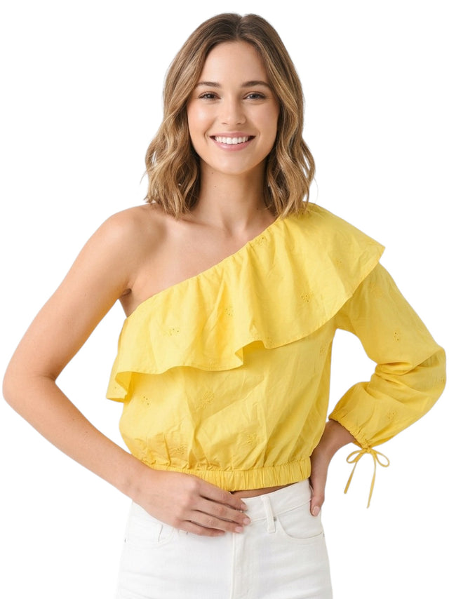 Image for Women's Embroidered Top,Yellow