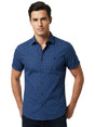 Image for Men's Printed Dress Shirt,Navy