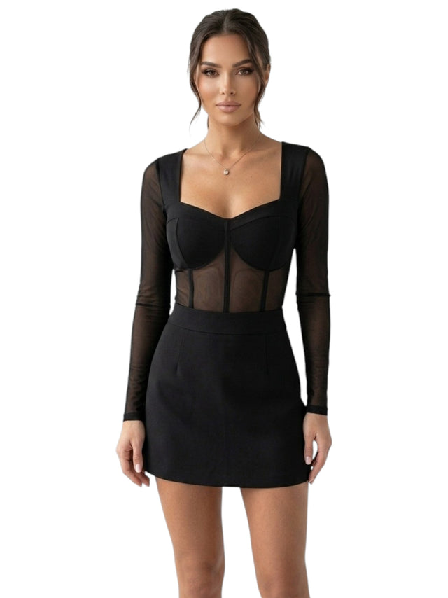 Image for Women's Mesh BodySuit,Black