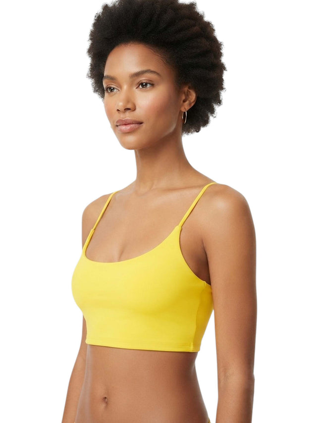 Image for Women's Plain Crop Top,Yellow