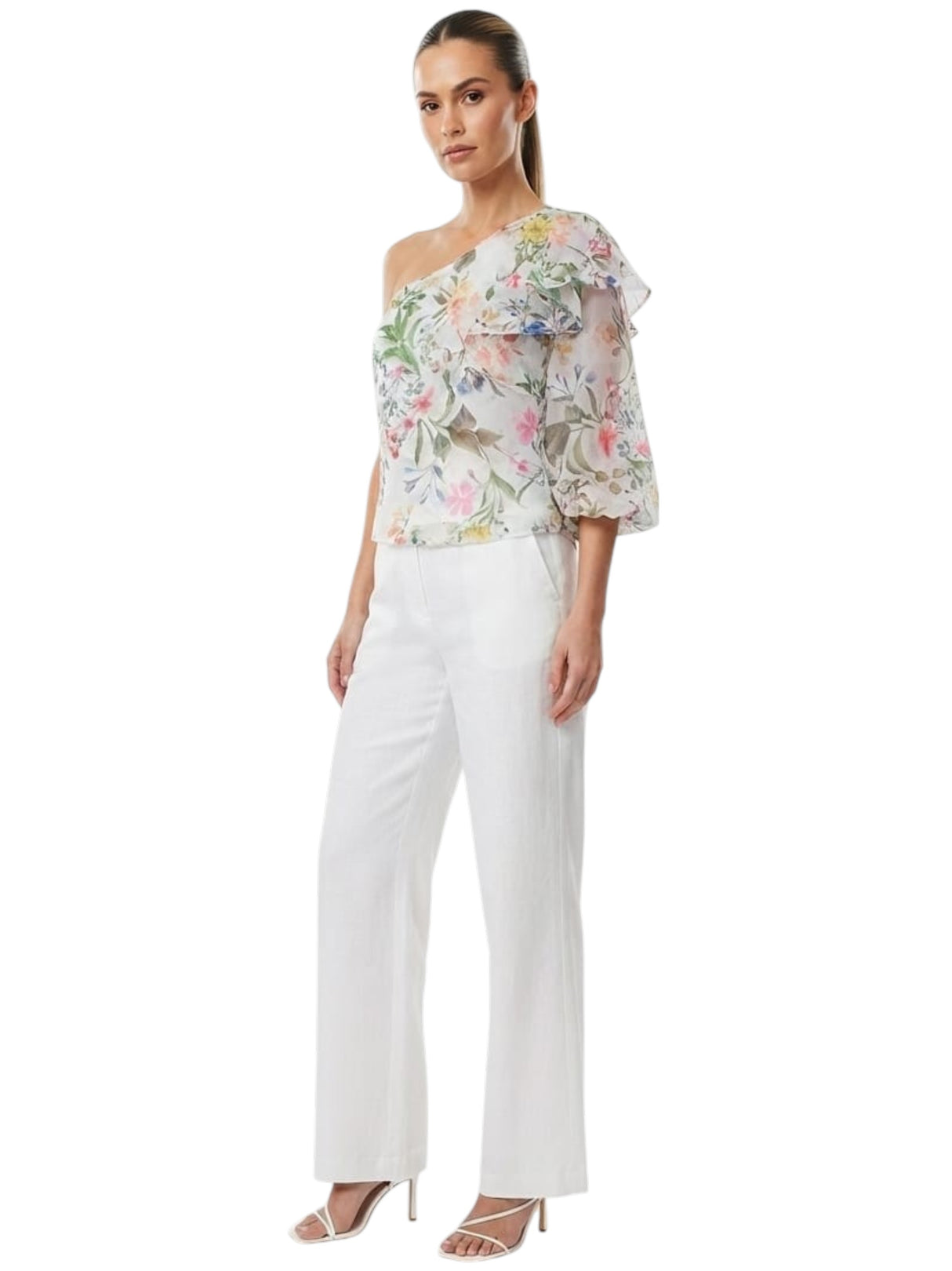Image for Women's Floral Printed Mesh Top,Multi