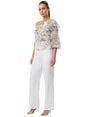 Image for Women's Floral Printed Mesh Top,Multi