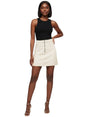 Image for Women's Plain Solid Jeans Skirt,Beige