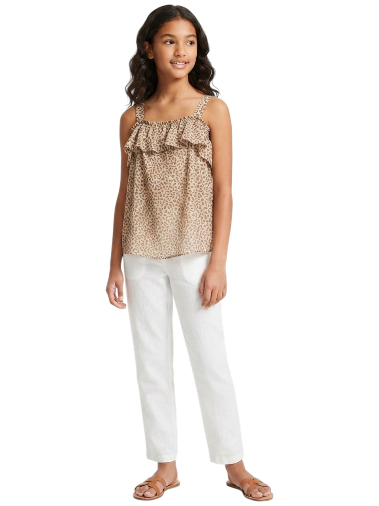 Image for Kids Girl's Printed Top,Brown
