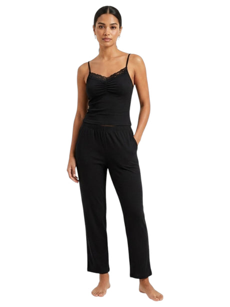 Image for Women's Ribbed Casual Top,Black