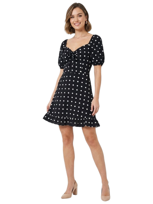 Image for Women's Printed Dress,Black