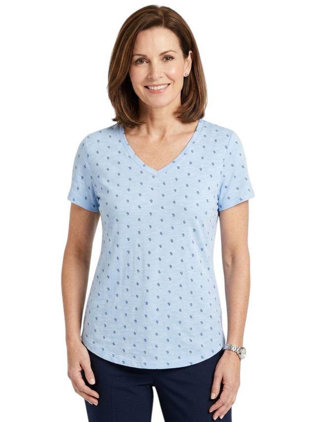 Image for Women's Printed Top,Blue