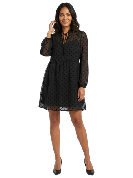 Image for Women's Printed Dress,Black