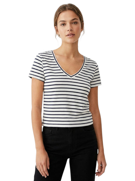 Image for Women's Stripped Top,White