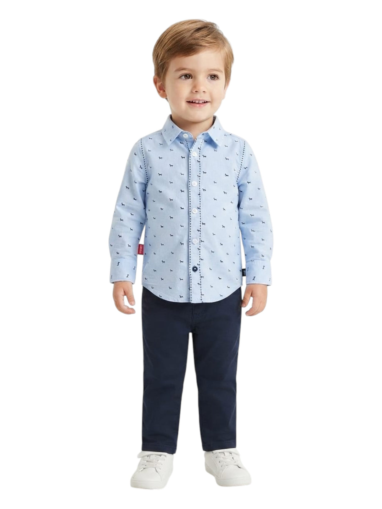 Image for Kids Boy's Printed Dres Shirt,Blue