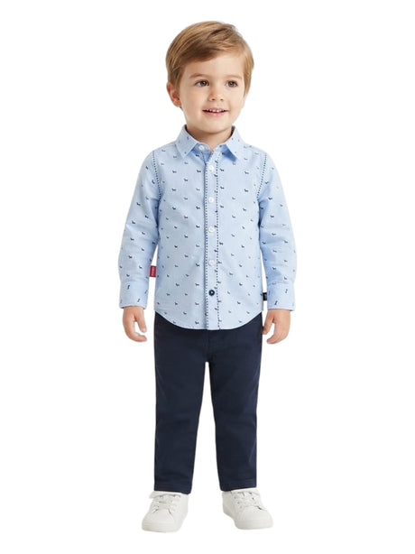 Image for Kids Boy's Printed Dres Shirt,Blue