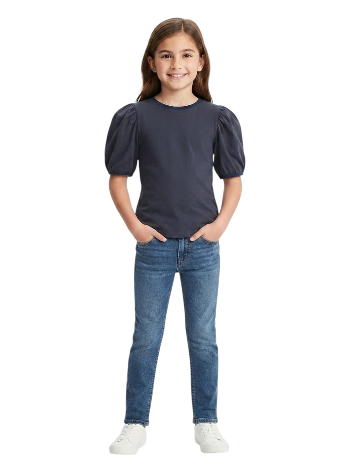 Image for Kids Girl's Plain Top,Dark Grey