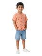 Image for Kids Boy's Printed Dress Shirt,Orange