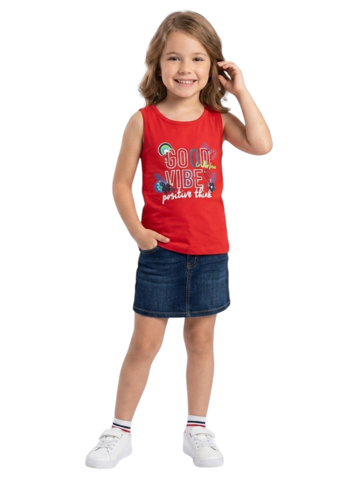 Image for Kids Girl's Printed Top,Red