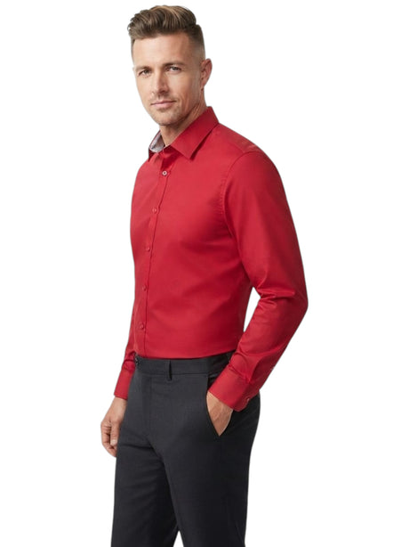 Image for Men's Plain Dress Shirt,Red