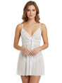 Image for Women's Mesh Plain Lace Sleepwear With String,White