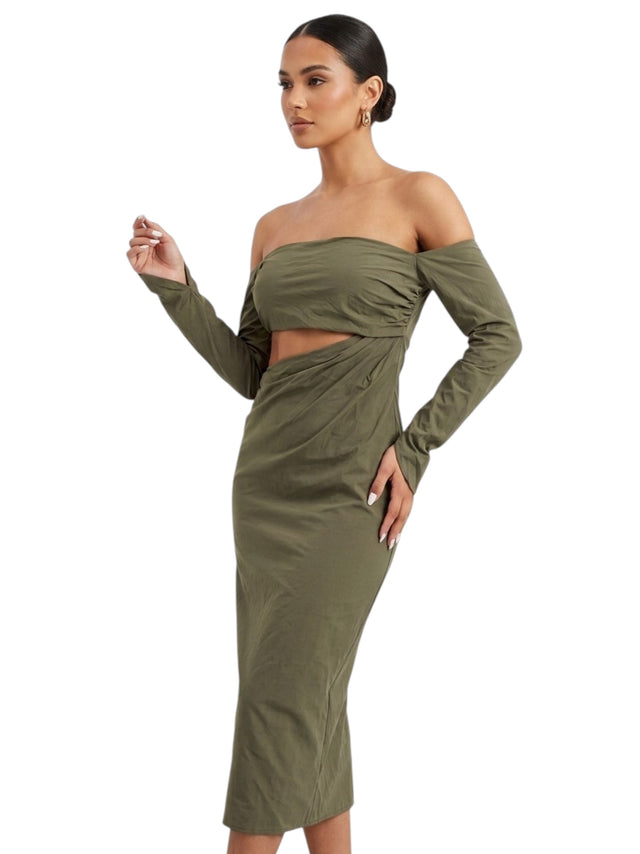 Image for Women's Plain Dress,Olive