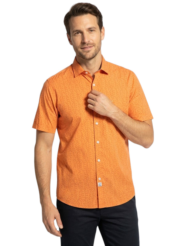 Image for Men's Printed Dress-Shirt,Orange