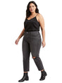 Image for Women's Ripped Jeans,Black