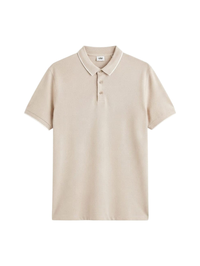 Image for Men's Textured Polo Top,Beige