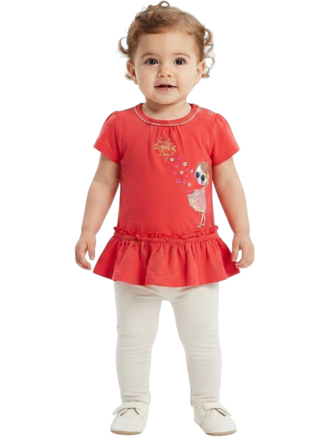 Image for Kids Girl's Printed Top,Red