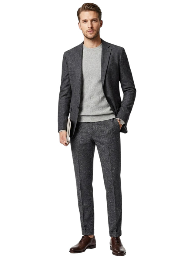 Image for Men's Textured Classic Pants,Grey
