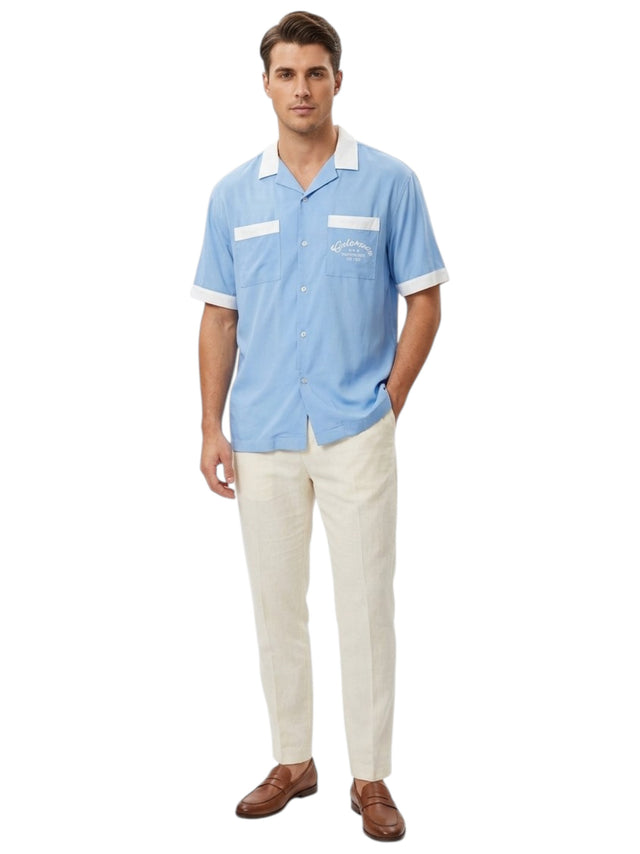 Image for Men's ColorBlocked Dress-Shirt,Blue