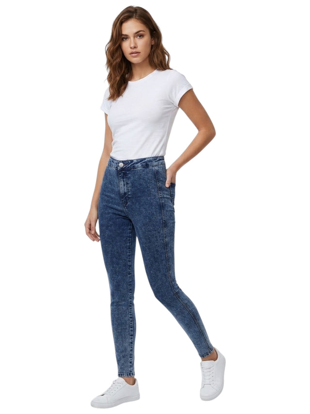 Image for Women's Plain Skinny Jeans,Blue