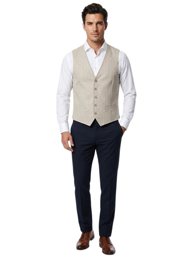 Image for Men's Textured Vest,Beige