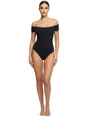 Image for Women's Ribbed One Pieces Swimsuit,Black