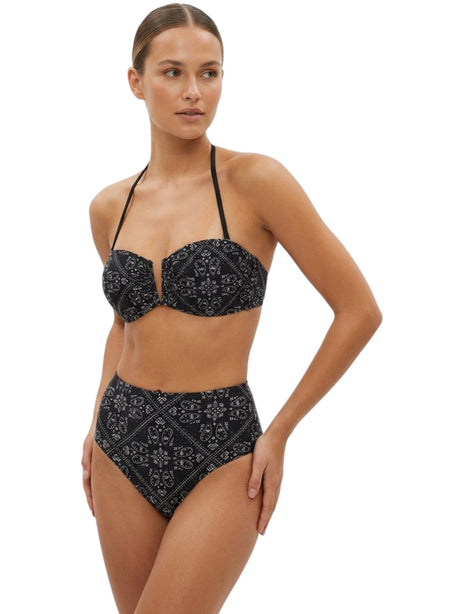 Image for Women's Printed Bikini Top,Black