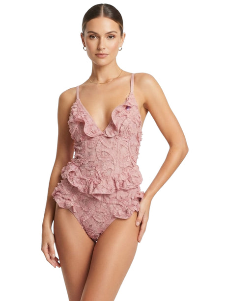 Image for Women's 3D Floral Printed One Pieces Swimsuit,Pink