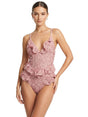 Image for Women's 3D Floral Printed One Pieces Swimsuit,Pink