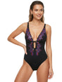 Image for Women's Printed One Piece Swimsuit,Black