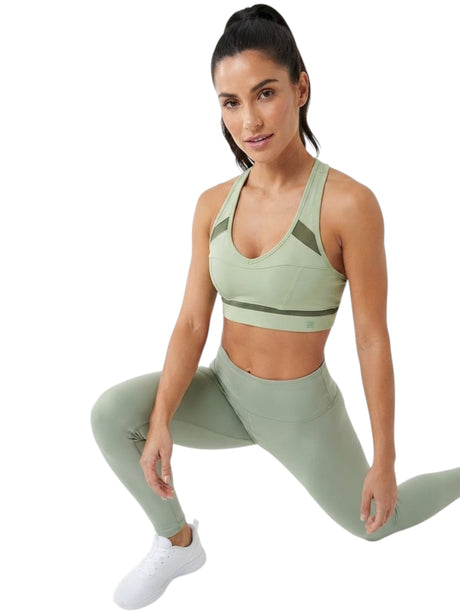 Image for Women's  ColorBlocked Sport Crop Top,Light Green