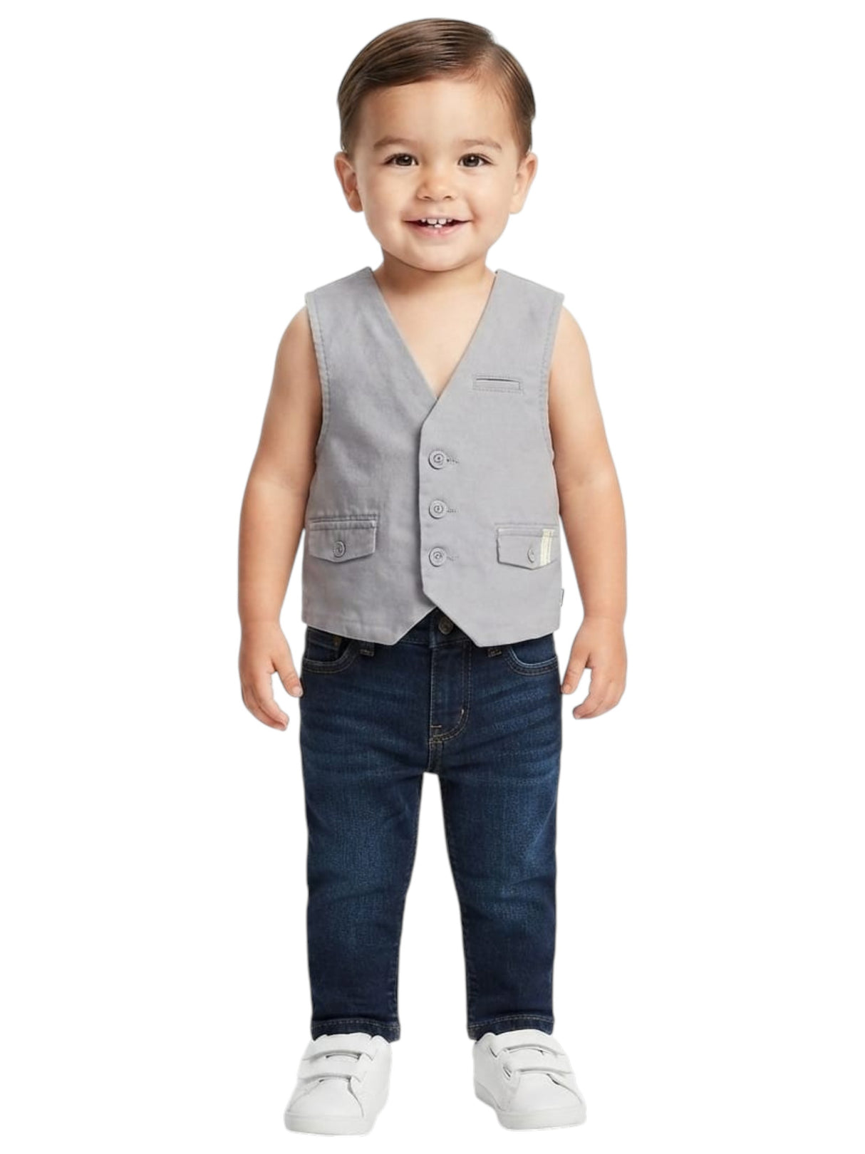 Image for Kids Boy's Textured Vest,Grey