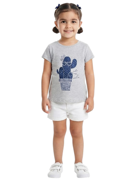 Image for Kids Girl's Printed Top,Grey