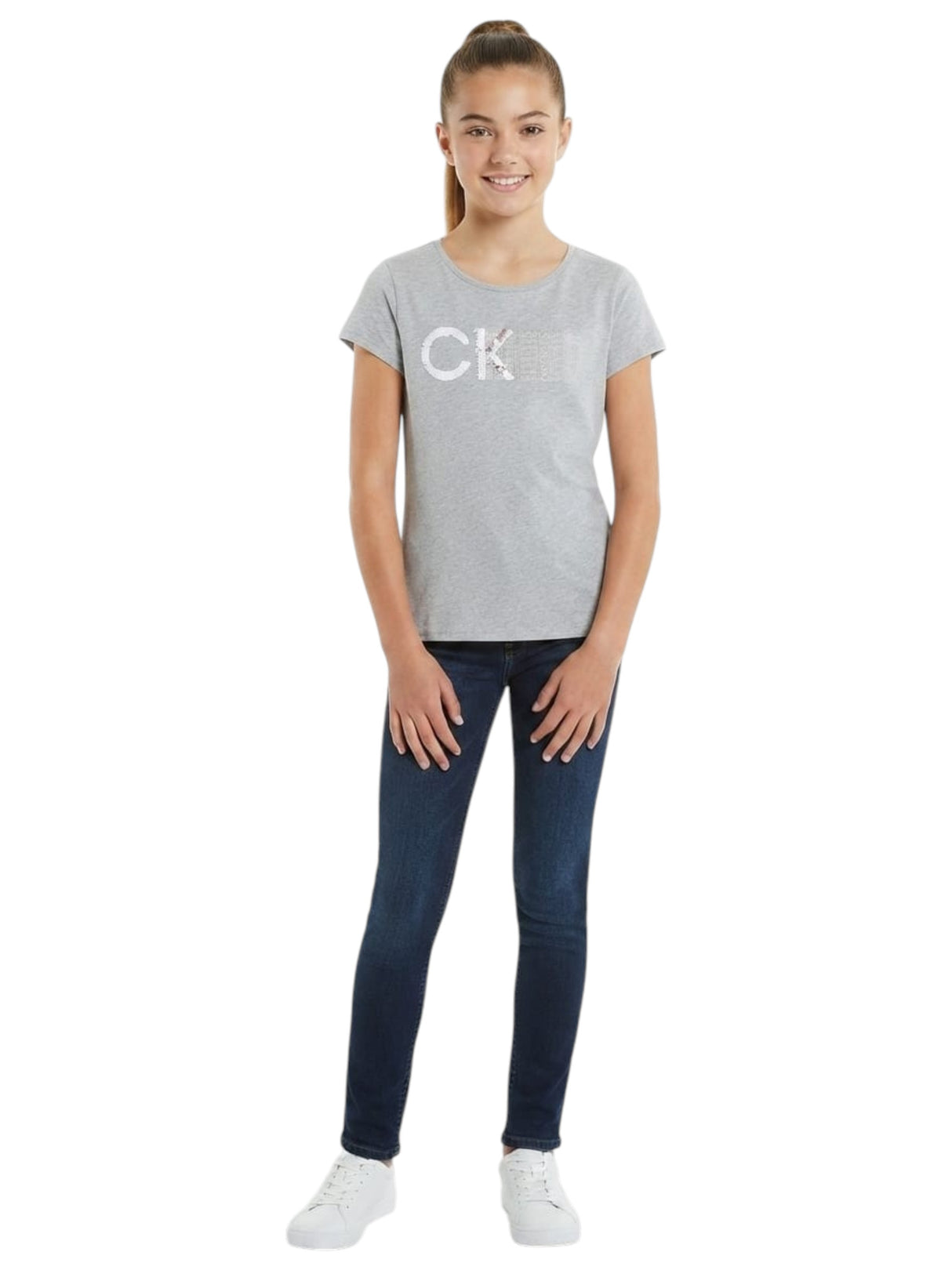 Image for Kids Girl's Printed Top,Grey