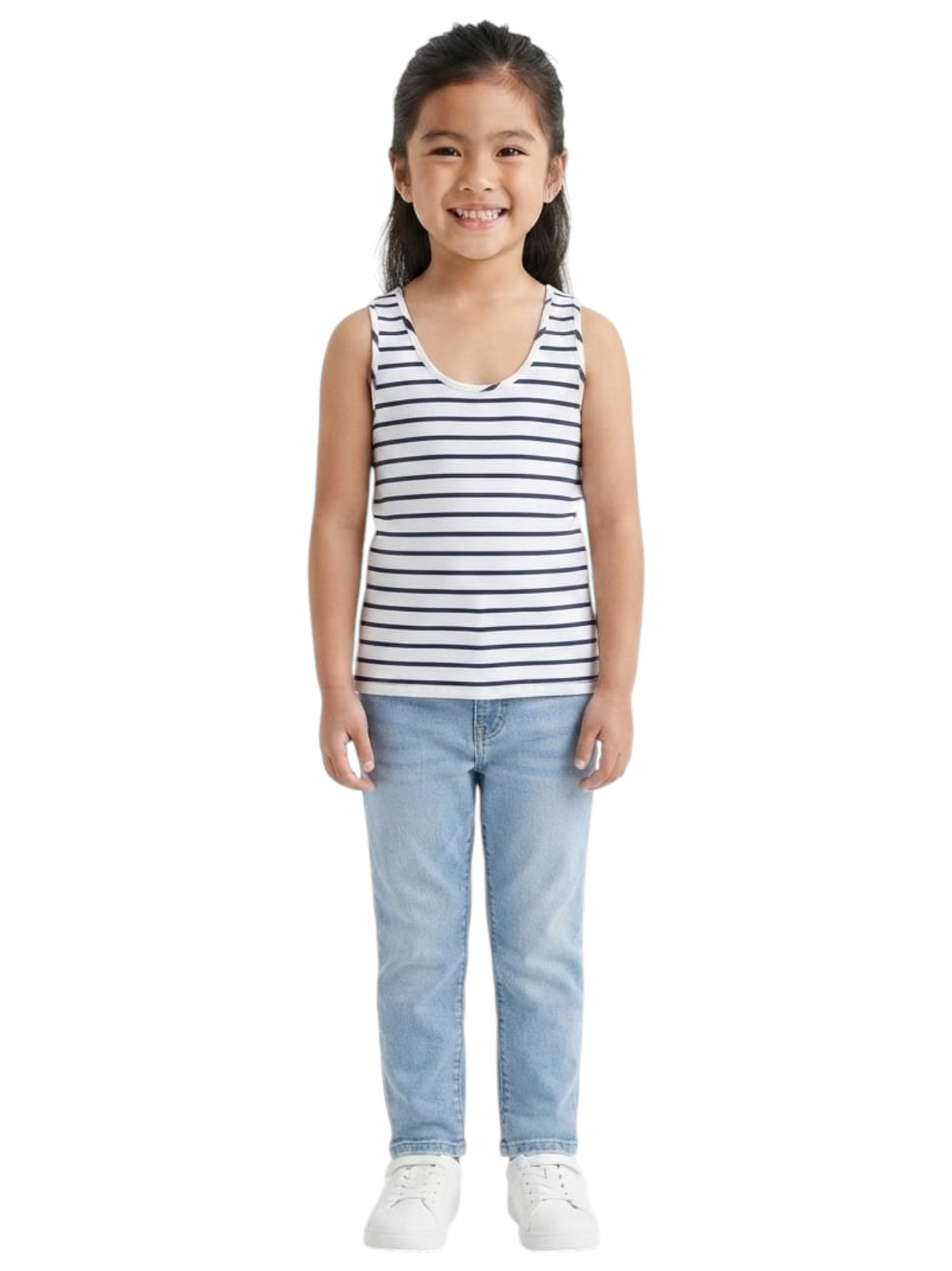 Image for Kids Girl's Stripped Top,White