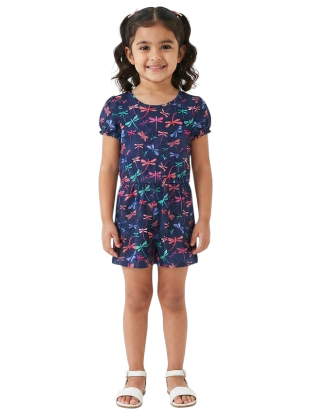 Image for Kids Girl's Printed Jumpsuit,Navy