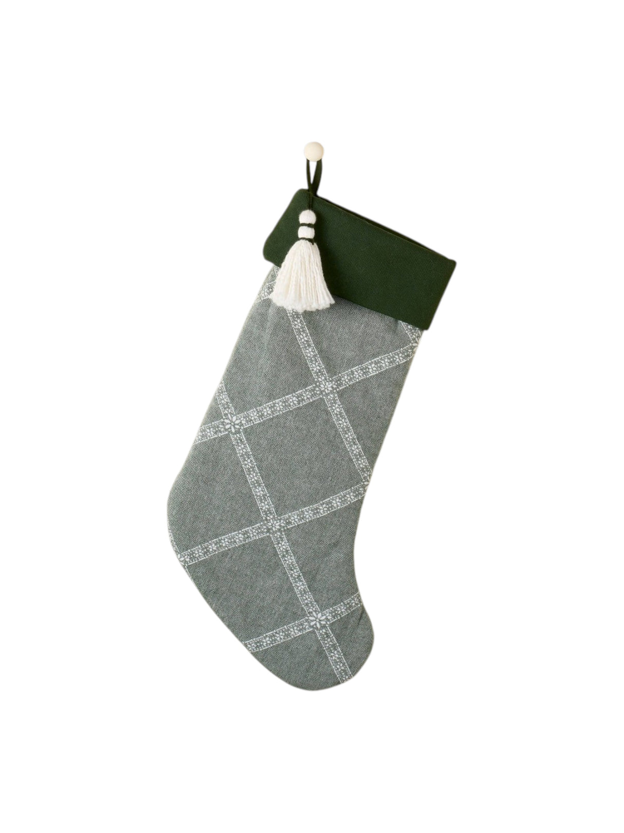 Image for Lattice Woven Christmas Stocking Tonal