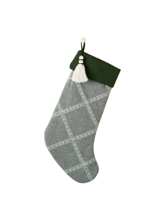 Image for Lattice Woven Christmas Stocking Tonal